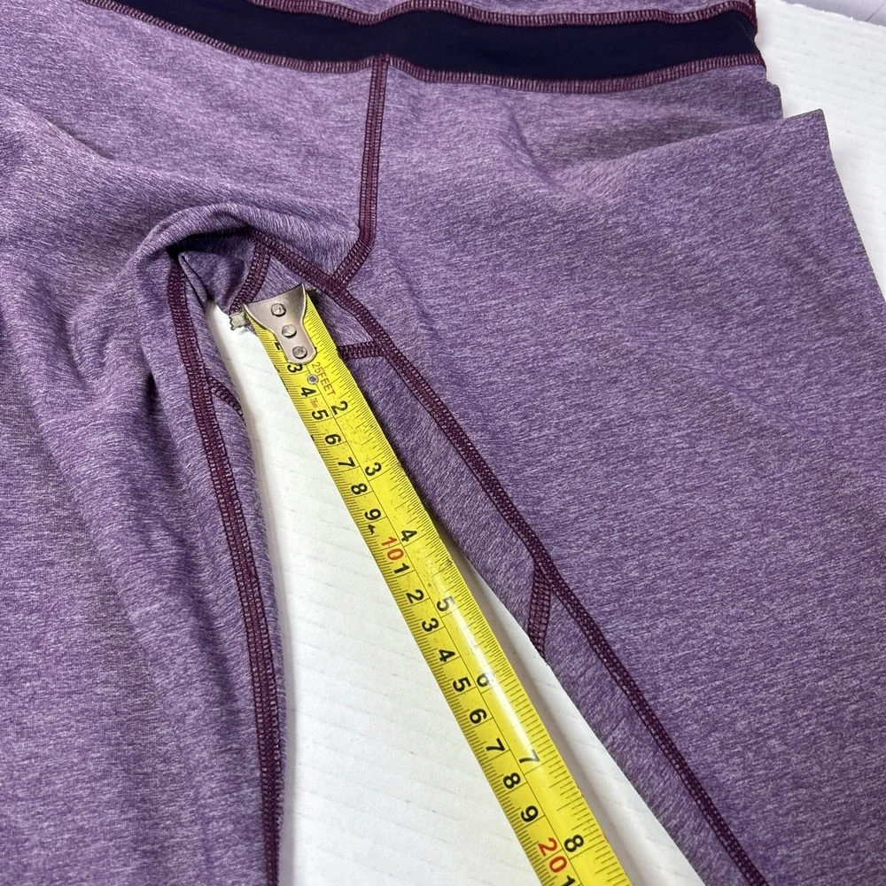 Lululemon Cropped Purple Leggings Back Pocket Size 6 Preowned - Picture 3 of 8